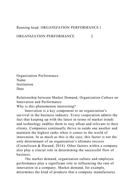 Running head ORGANIZATION PERFORMANCE1ORGANIZATION PERFORMAN.docx