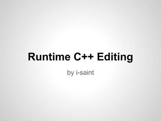 Runtime c++editing