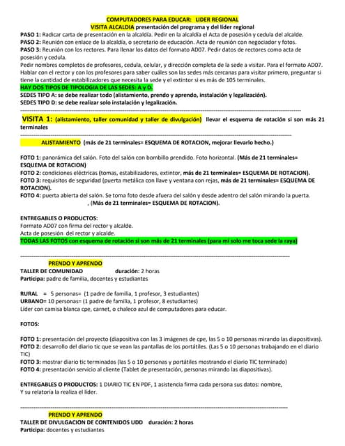 LIDER REGIONAL requisitos como tomar fotos y productos