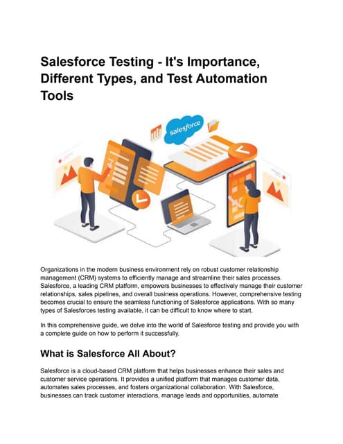 Salesforce Testing - It's Importance, Different Types, and Test Automation To...