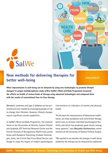 New methods for delivering therapies for better well-being