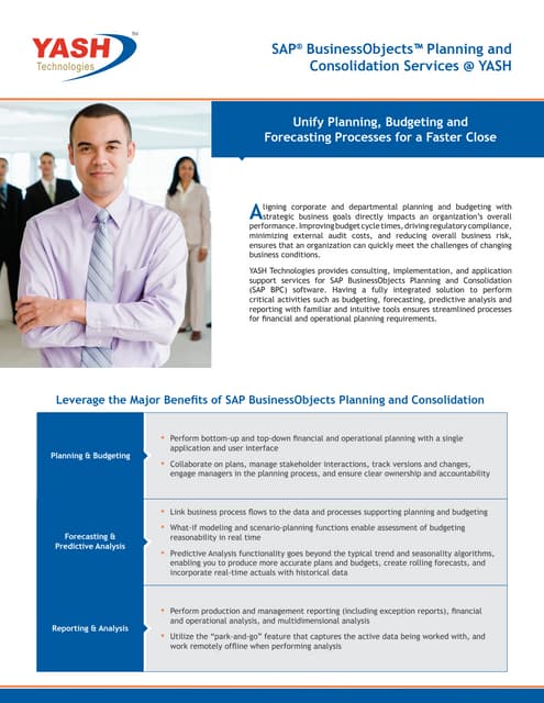 SAP BusinessObjects Planning and Consolidation Services @ YASH 