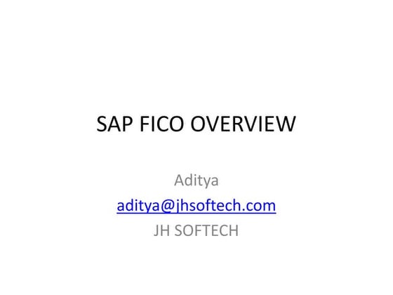 SAP FICO Overview