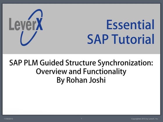 LeverX Tutorial - SAP PLM Guided Structure Synchronization - Overview and Fun...