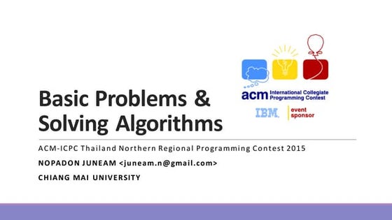 Basic Problems and Solving Algorithms