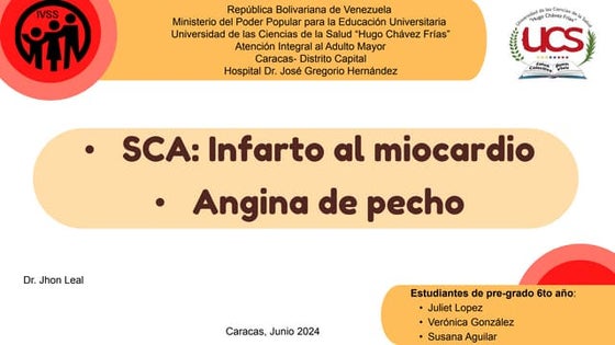 Sindrome Coronario Agudo Infarto al Miocardio y Angina de Pecho .pptx
