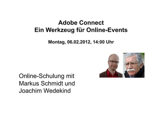 Online-Events organisieren und durchführen am Beispiel Adobe Connect
