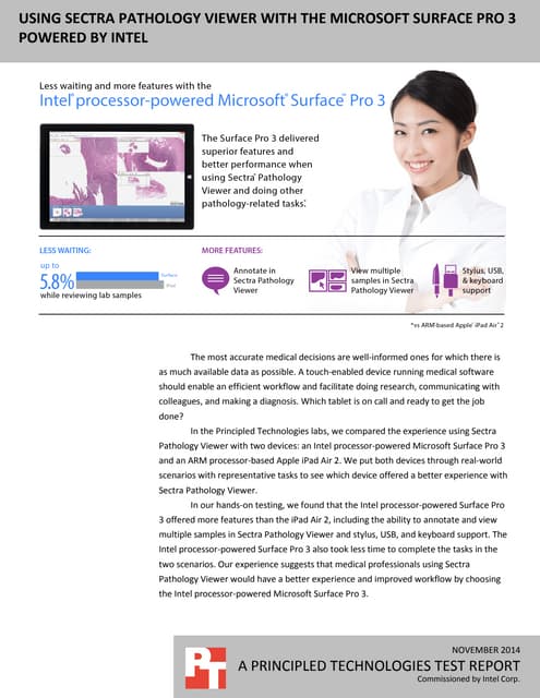 Using Sectra Pathology Viewer with the Microsoft Surface Pro 3 powered by Intel