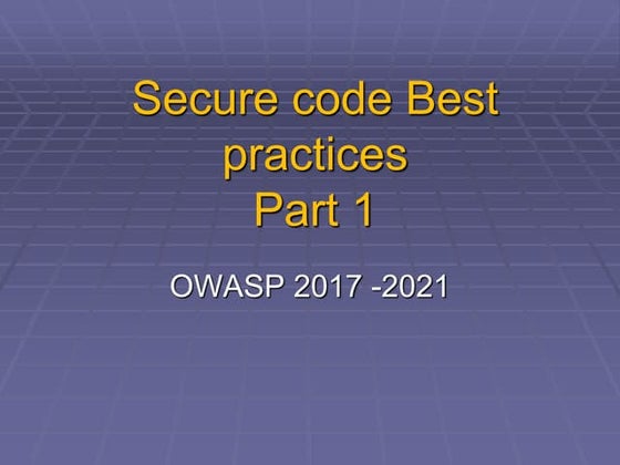 Secure code practices