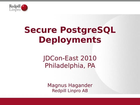 Secure PostgreSQL deployment