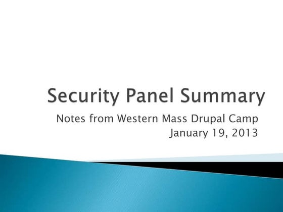 Security panel-western-mass-drupal-camp