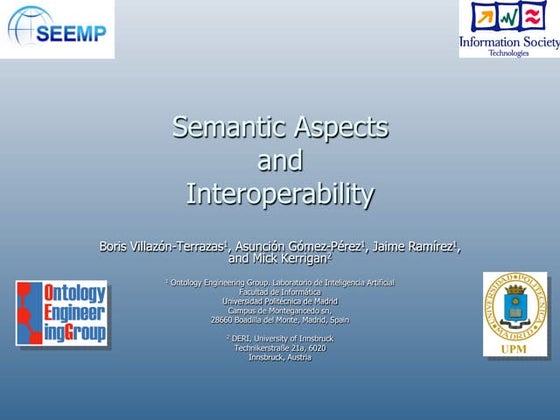 SEEMP - Semantic Aspects and Interoperability