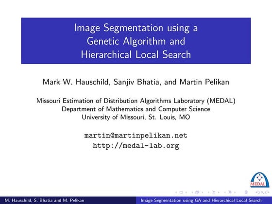 Image segmentation using a genetic algorithm and hierarchical local search