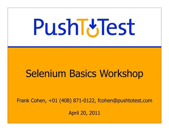 Selenium Basics Tutorial