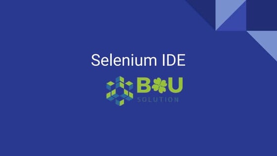 Selenium IDE