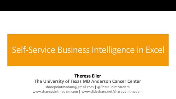 Self-Service Business Intelligence in Excel