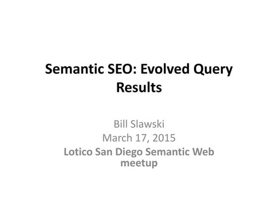 Semantic seo and the evolution of queries
