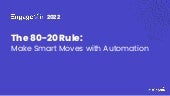 EngageMint 2022: The 80:20 Rule Make Smart Moves with Automation