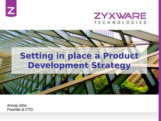 Setting in place a product development strategy