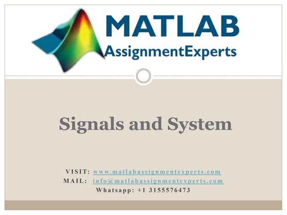Solution to MATLAB Assignment on Signals and Systems