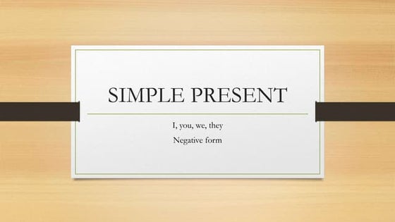 Simple present negative