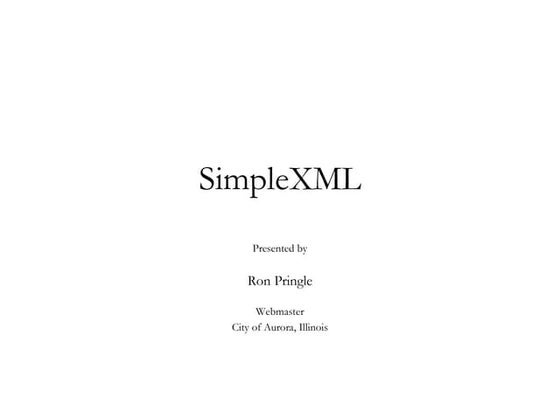 SimpleXML In PHP 5