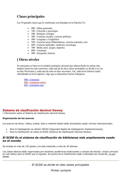Sistema dewey clasificacion para los libros