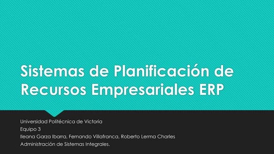 Sistemas de planificación de recursos empresariales ERP