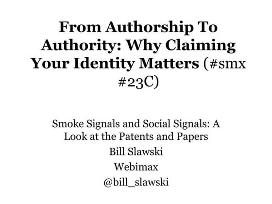 Smoke Signals and Social Signals: A look at the patents and papers