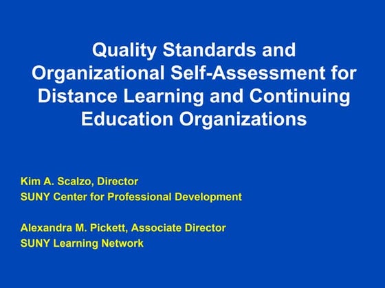Sloan-C Quality Score Card 