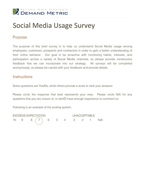 Social Media Usage Survey