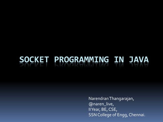 Socket programming in Java (PPTX)