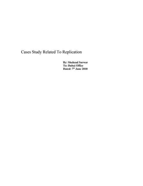 Software architecture   case study - why and why not sql server replication