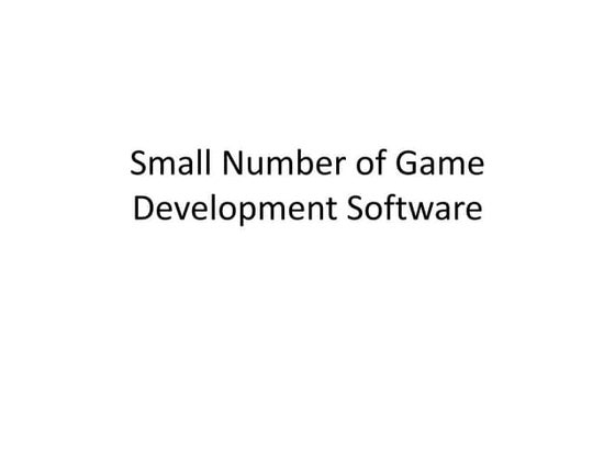 Software solutions for Games Slides
