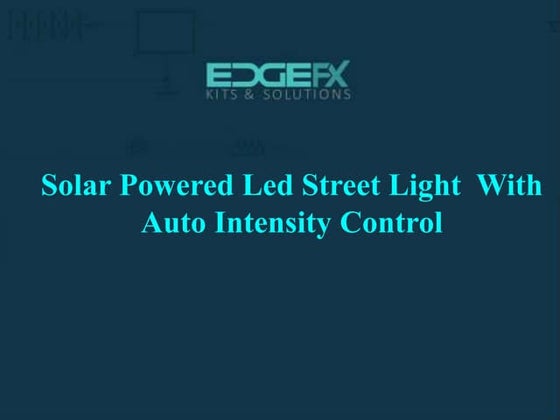 Solar Powered Led Street Light With Auto Intensity Control
