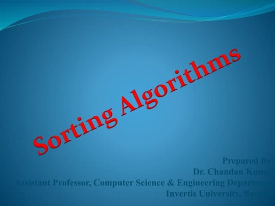 Sorting algorithms