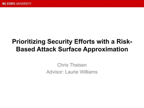 Prioritizing Security Efforts with a Risk-Based Attack Surface Approximation