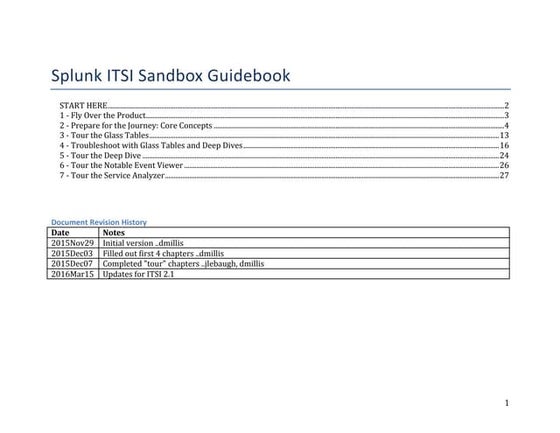 Splunk IT Service Intelligence Sandbox Guidebook