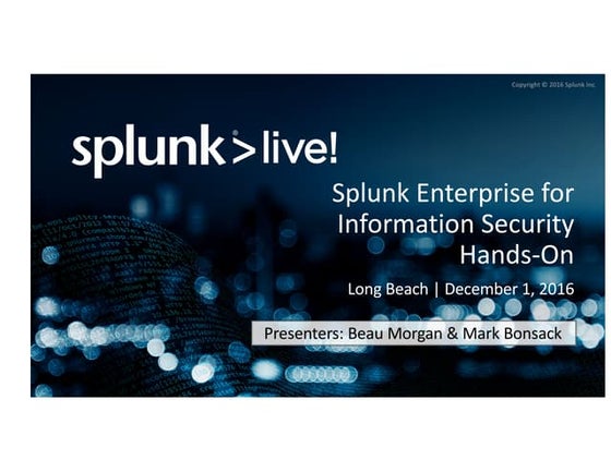 Splunk Enterprise for InfoSec Hands-On