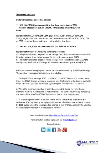 Sqa esqa-shortage