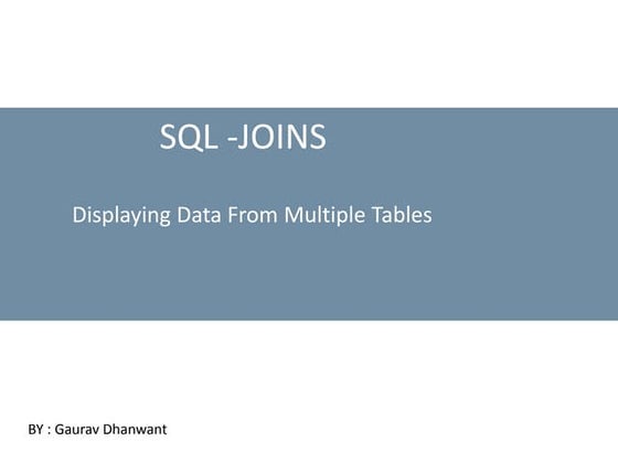 Sql joins