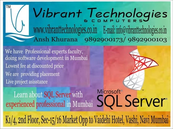 SQL- Introduction to  advanced sql concepts