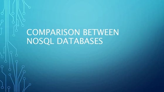 Sql no sql comparision