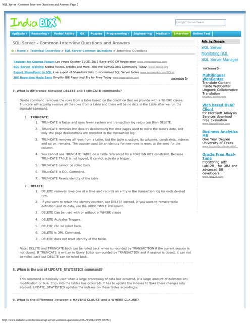 Sql server   common interview questions and answers page 2