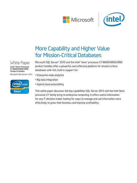Sql server 2012_and_intel_e7_processor_more_capability_and_higher_value_for_mission_critical_databases