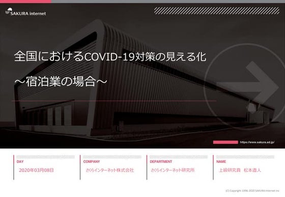 全国におけるCOVID-19対策の見える化 ～宿泊業の場合～