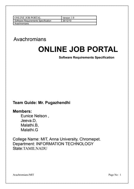 Srs2 Job Portal