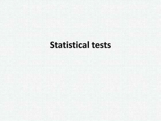 Statistical tests
