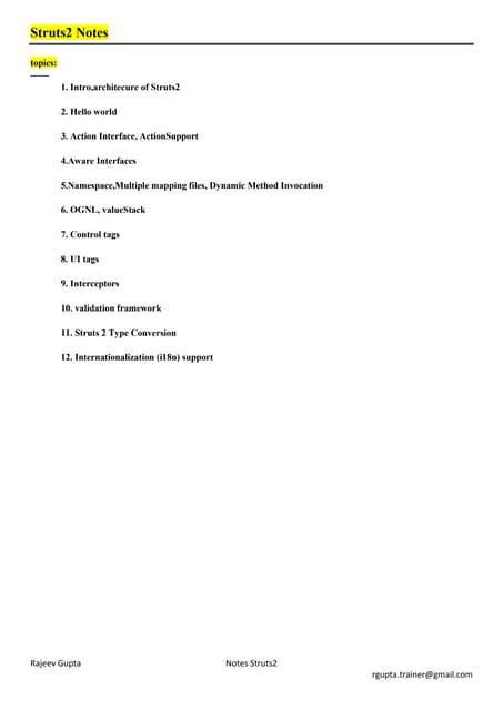 Struts2 notes