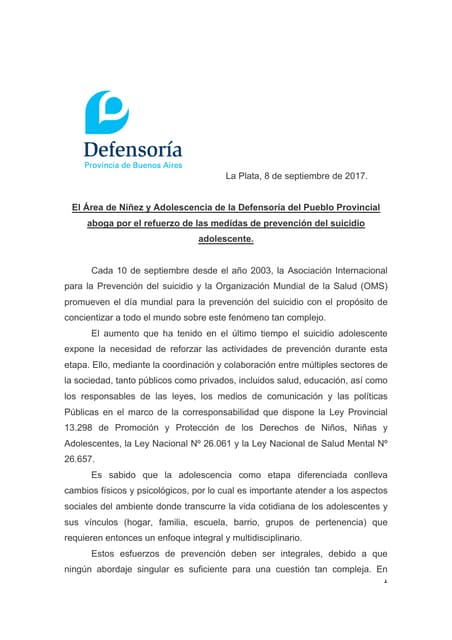 Suicidio adolescente.